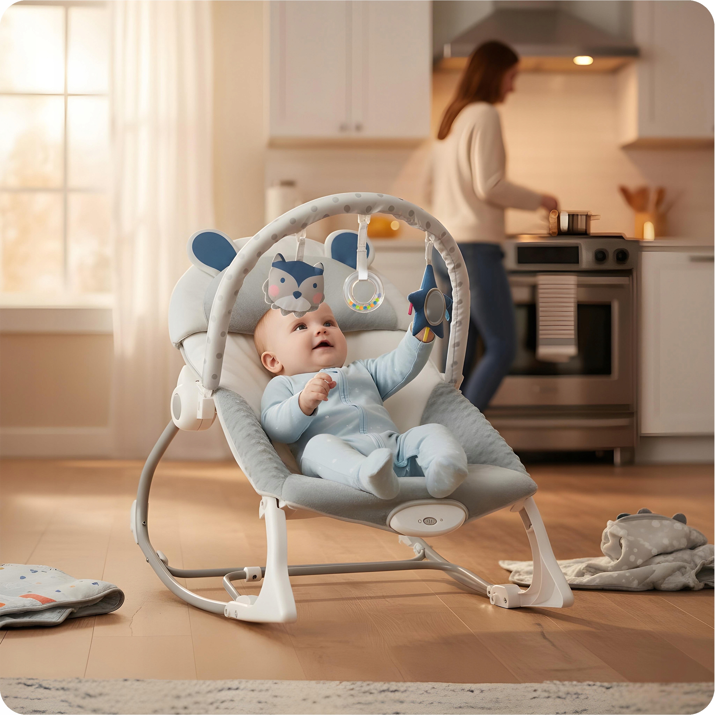 BABY BUNCH BUCKER 2 viename lopšys VIBRACINIAI ŽAISLAI Ricokids