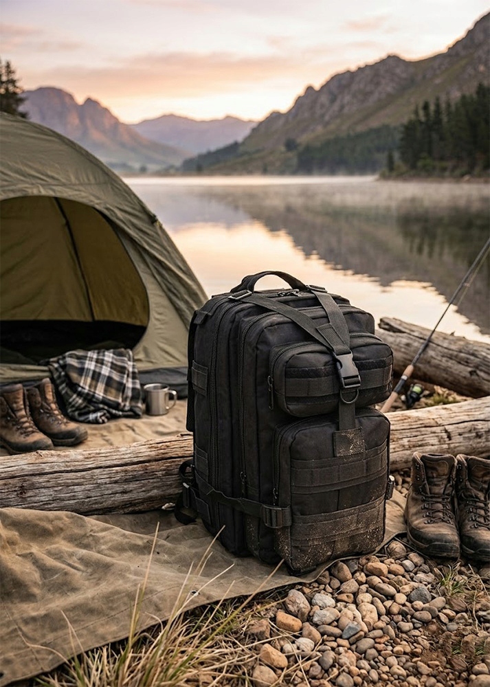 KARINĖ TAKTINĖ KARINĖ KUPRINĖ, VYRŲ SKAUTŲ IŠGYVIMO 35L, JUODAS BK
