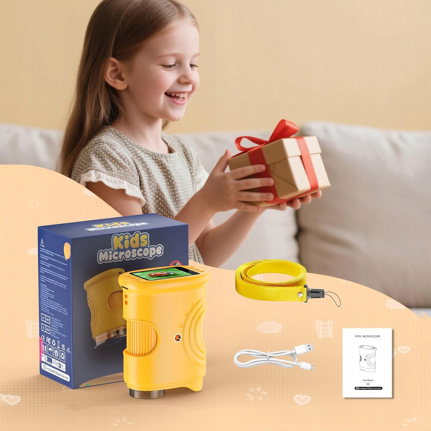VAIKŲ SKAITMENINIS UGDYMAS LED KIŠENINIS MIKROSKOPAS 1000X APROKSIMACIJOS