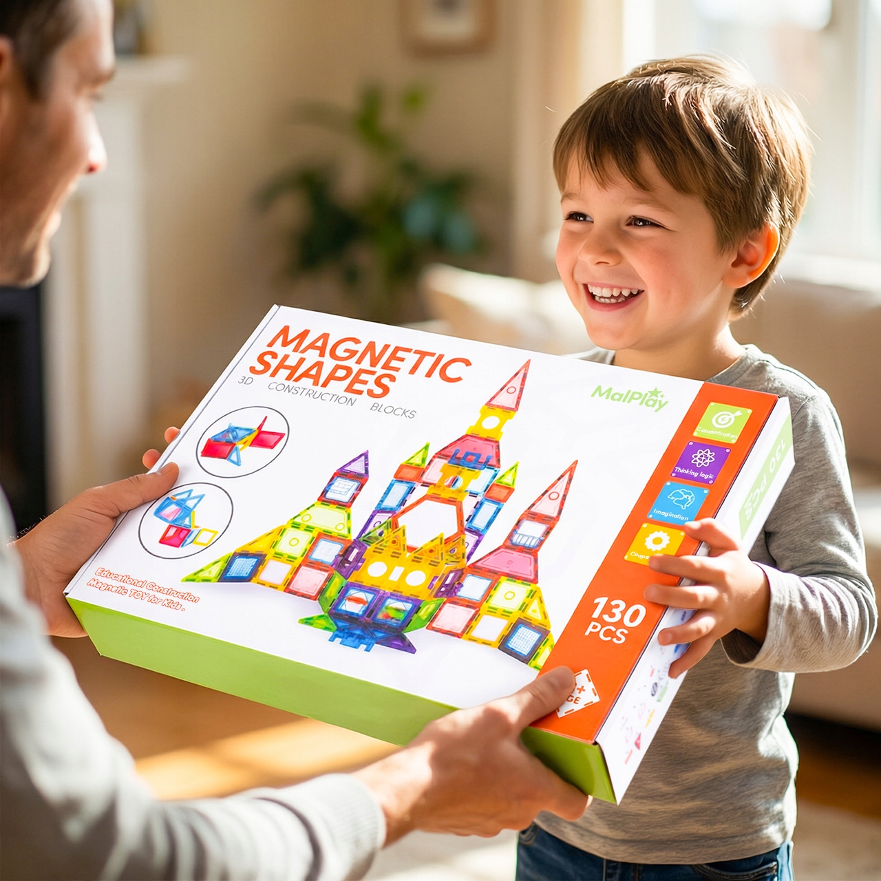 MAGNETINIAI KONSTRUKCINIAI KLAUKAI LAIKOMA DĖLĖLĖ VAIKAMS 130