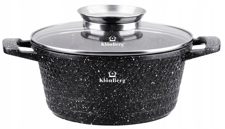 Marmurinis puodas su dangčiu, aromato rankenėlė 2,4 l / 20 CM KlönBerg