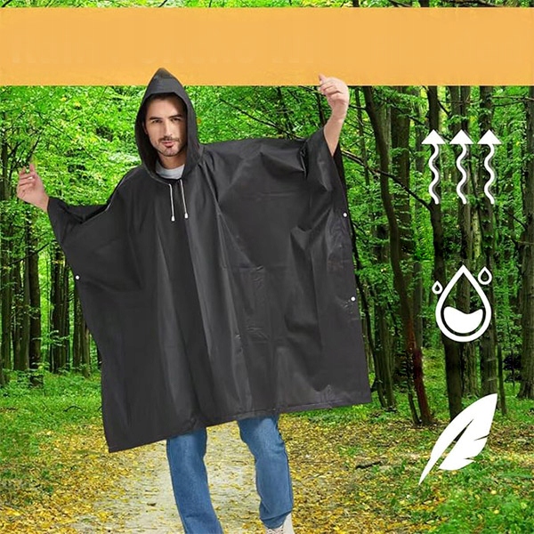 PONČO MOTERIS LIETUPALIS VYRIŠKAS PONCHO CAPEA SU gobtuvu