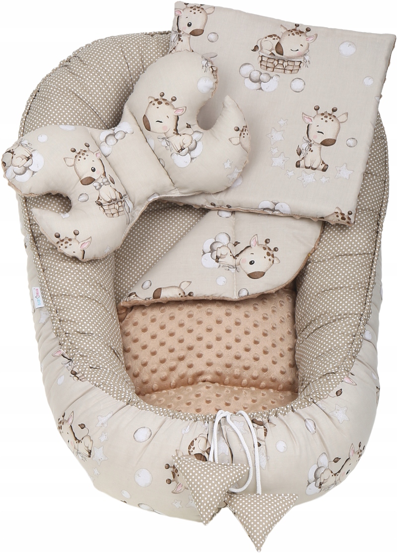 BABY COCOON NEST MINKY PIECE XXL BABYMAM RINKINYS, 7 ELEMENTAI.