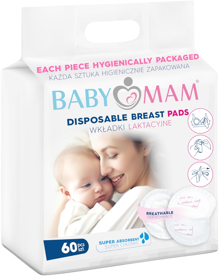 Wkładki laktacyjne Babymam superchłonne 60 szt.