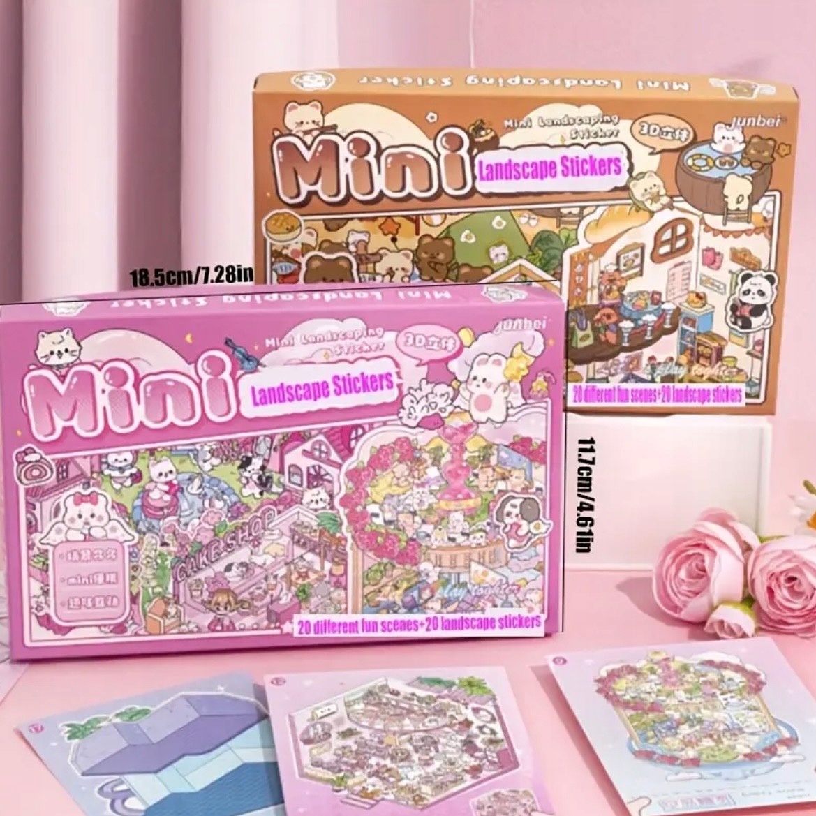Mini scenos naklejos 20 vnt su magnečiais