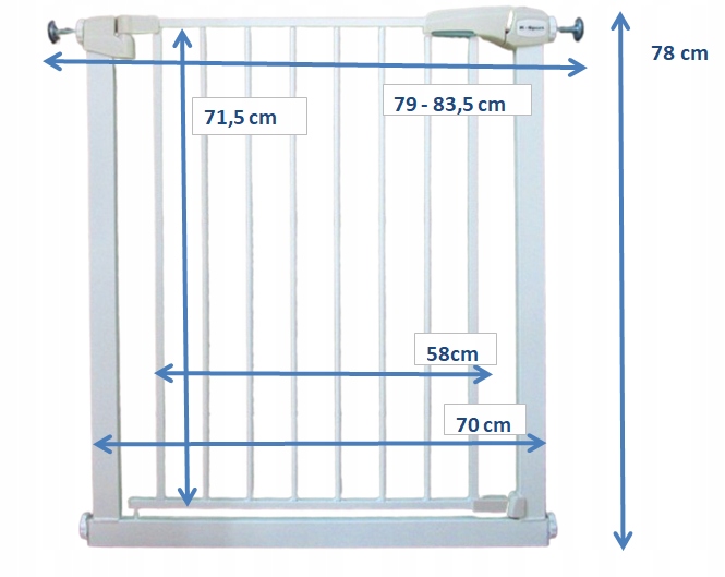 R-sport apsauginės vartai laiptams durelėms 79-83,5 cm
