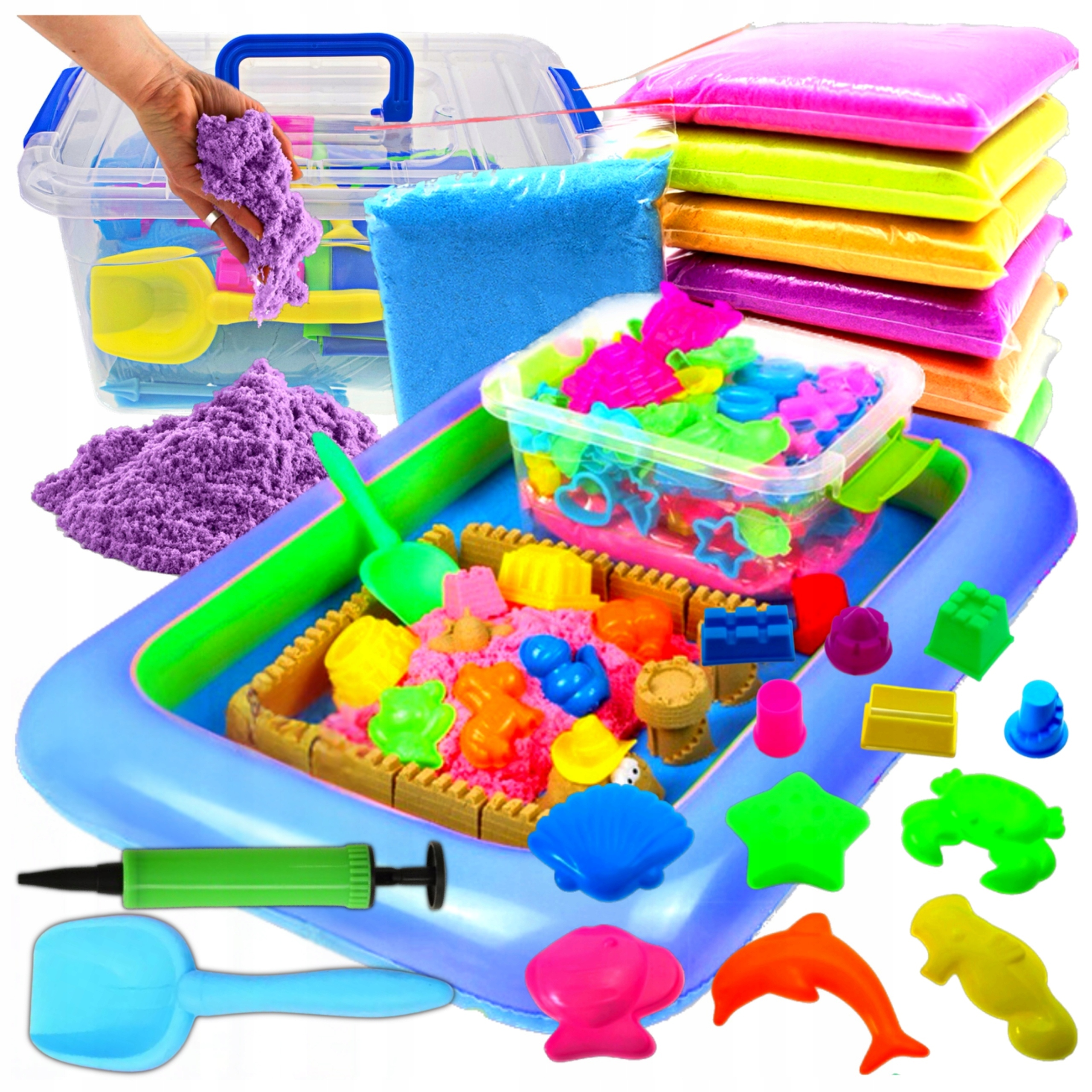 Kinetic Sand 3kg Magic Set Formelės Mentele Sandbox Children XL
