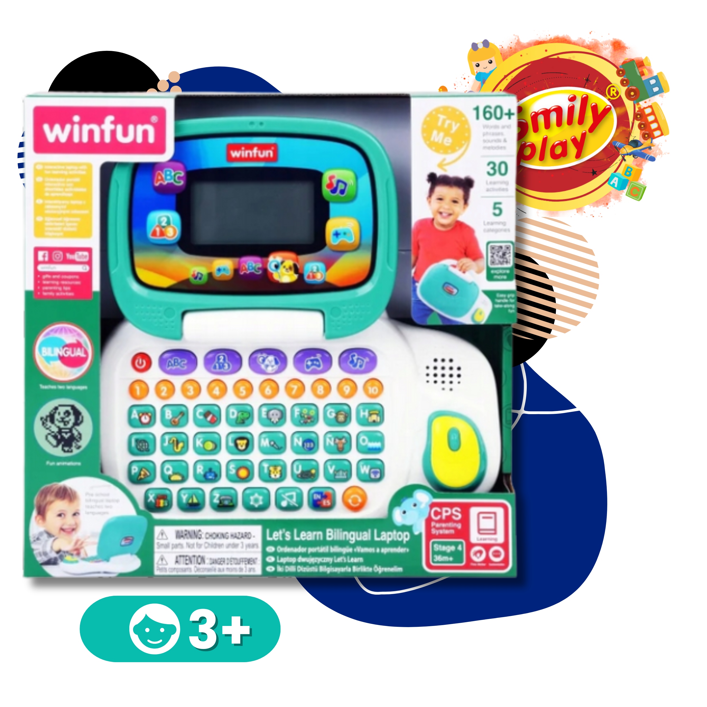 Winfun dvikalbis edukacinislaptopas vaikui