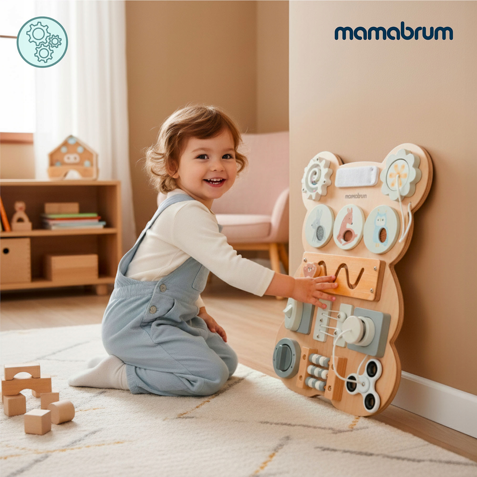 Mamabrum medinė manipuliacinė Montessori lenta