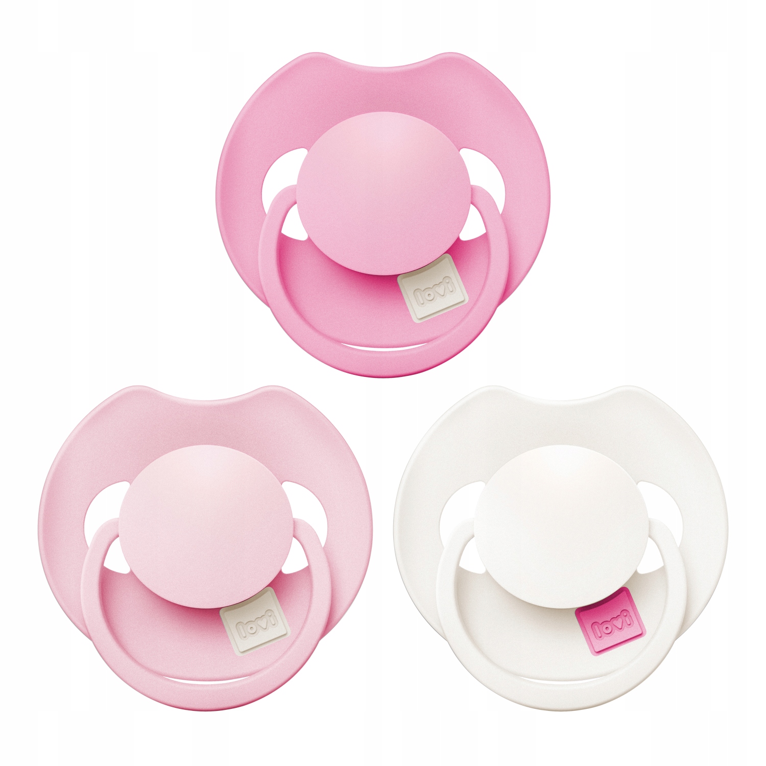 LOVI Prime Tutti Frutti dinaminis čiulptukas 6-18m 3 vnt Peony Pink