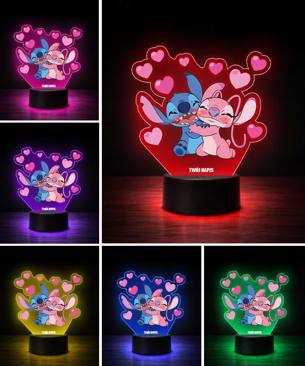 Plexido Lilo ir Stitch 3D LED nakties lempa