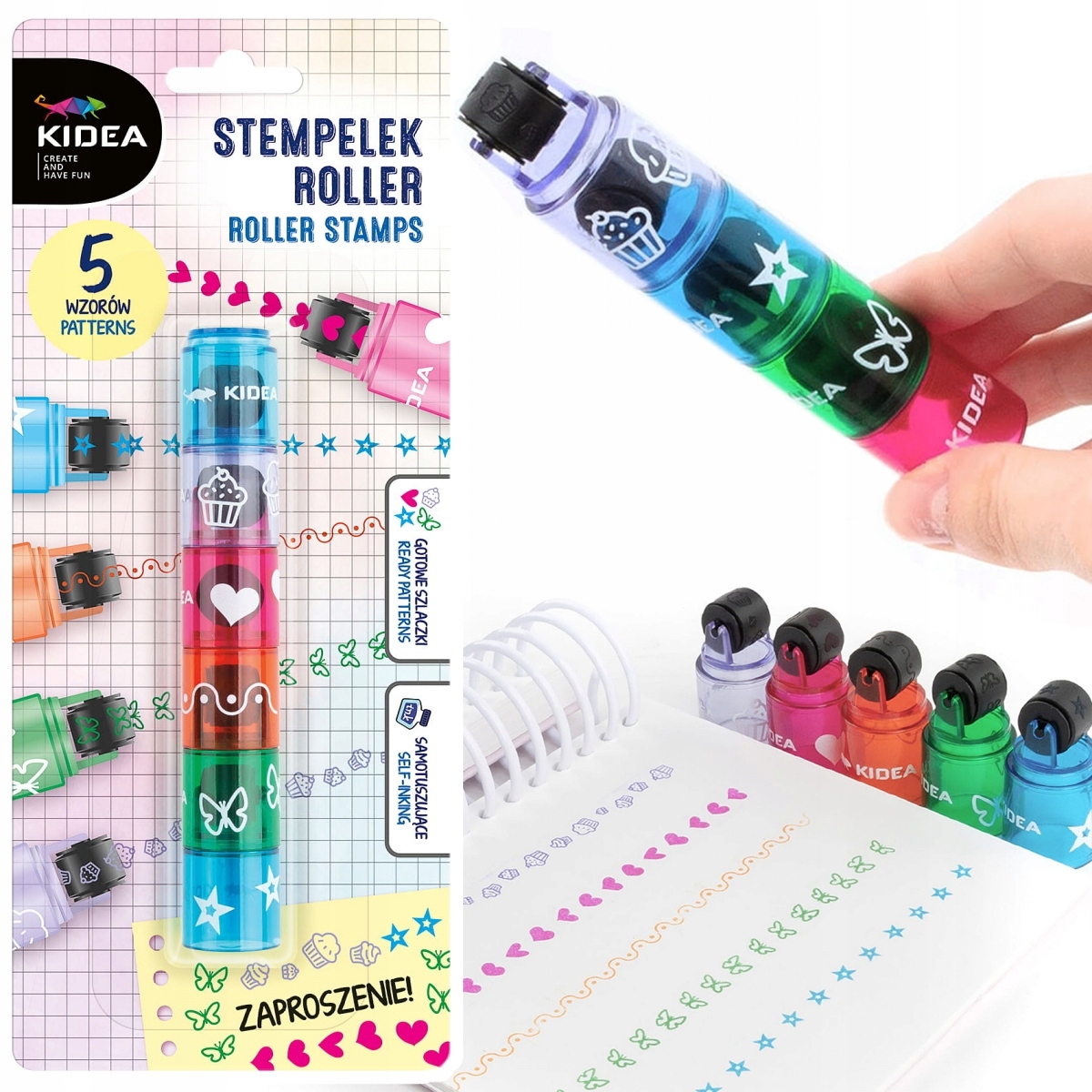 Kidea 5in1 žymeklis su spalvotais ornamentais