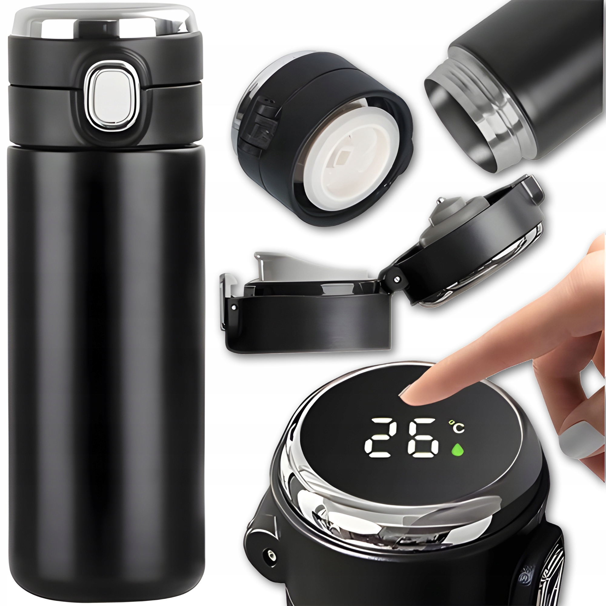 TERMINIS PUODIKALIS KAVOS TERMOS SU 420 ml TARPUS LCD EKRANU