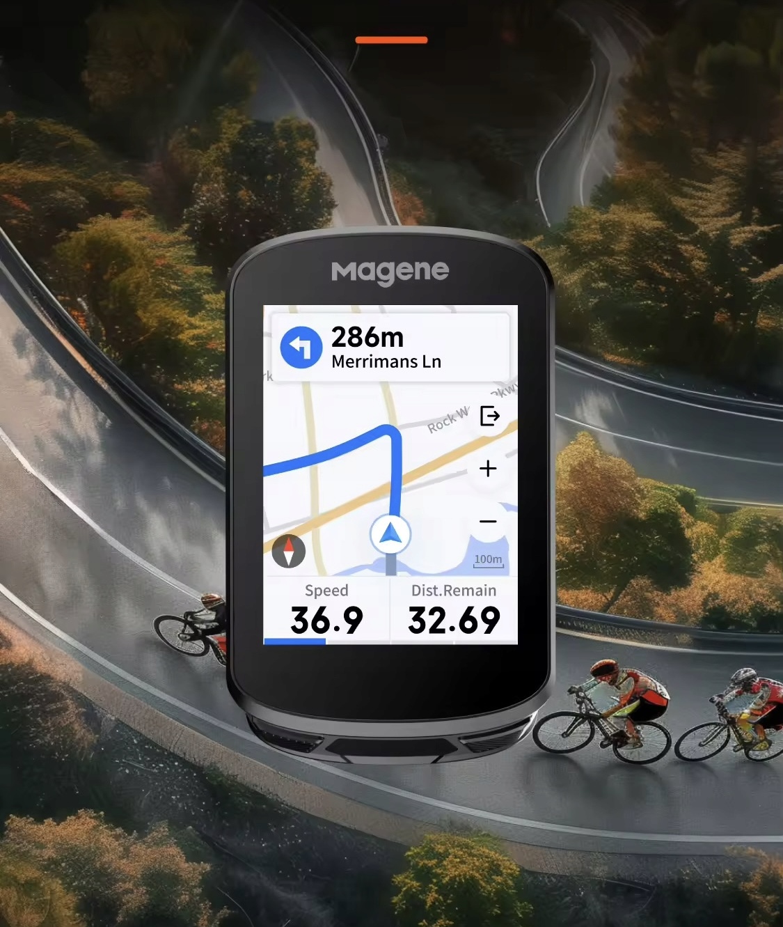 MAGENE dviračio kompiuteris GPS ekranu lietuviškai
