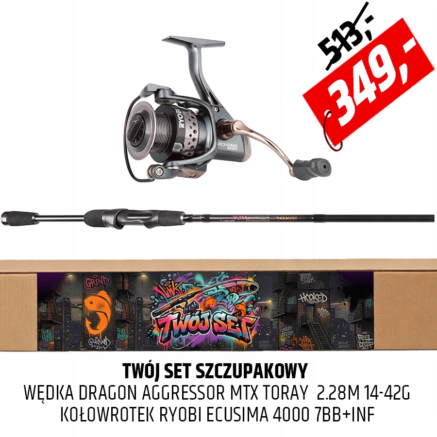 Jūsų Pike SET - Dragon Aggressor meškerykotis su Ecusima rite