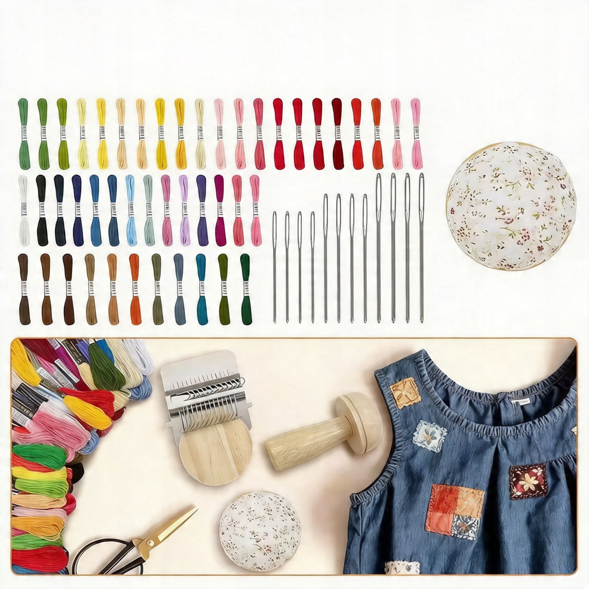 Knit Patch Kit PatchMaker, Nešiojama Darning Lom pradedantiesiems, 14 kontaktų