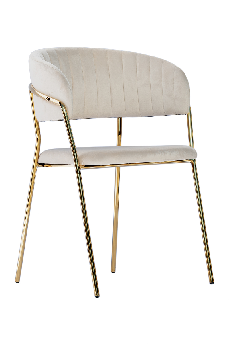 MINŠTAS AKSOMINĖS VIRTUVĖS KĖDĖ MODERN GLAMOUR BEIGE VELVET