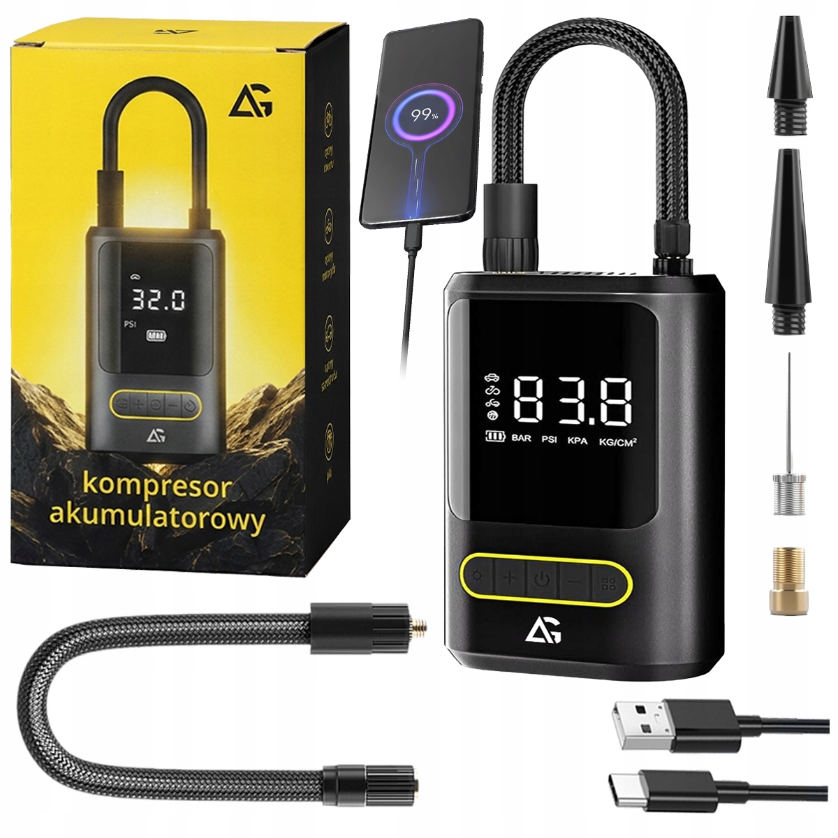 ARSA GO elektrinė pompa su kompresoriumi ir powerbank
