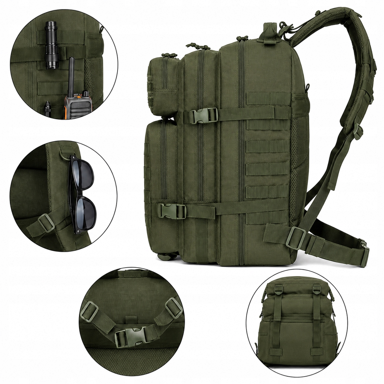 Aptel taktinis kuprinė 45 l khaki spalva