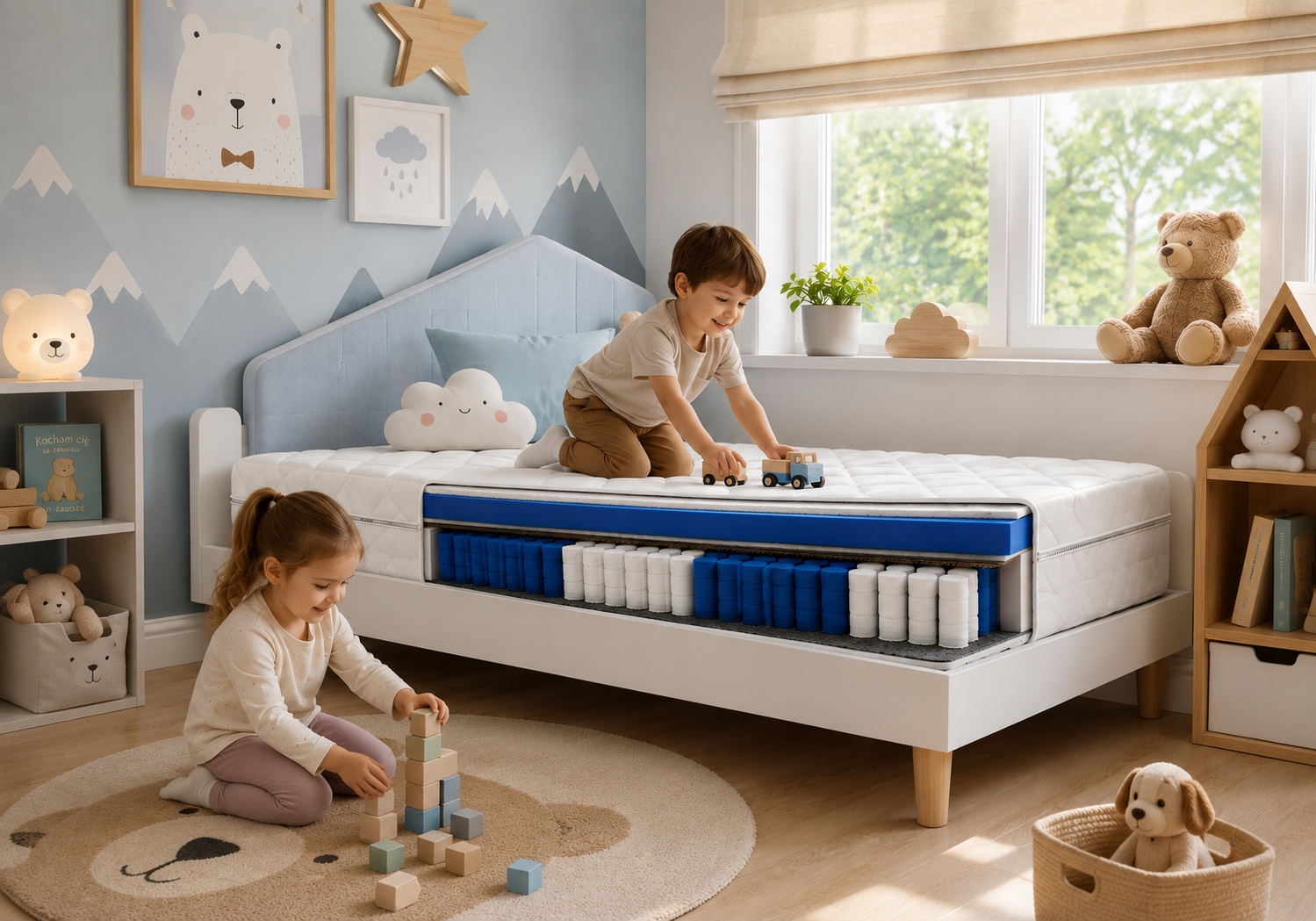 MTM Kids čiužinys 90x200x12cm kišeninis sveiki nugaros