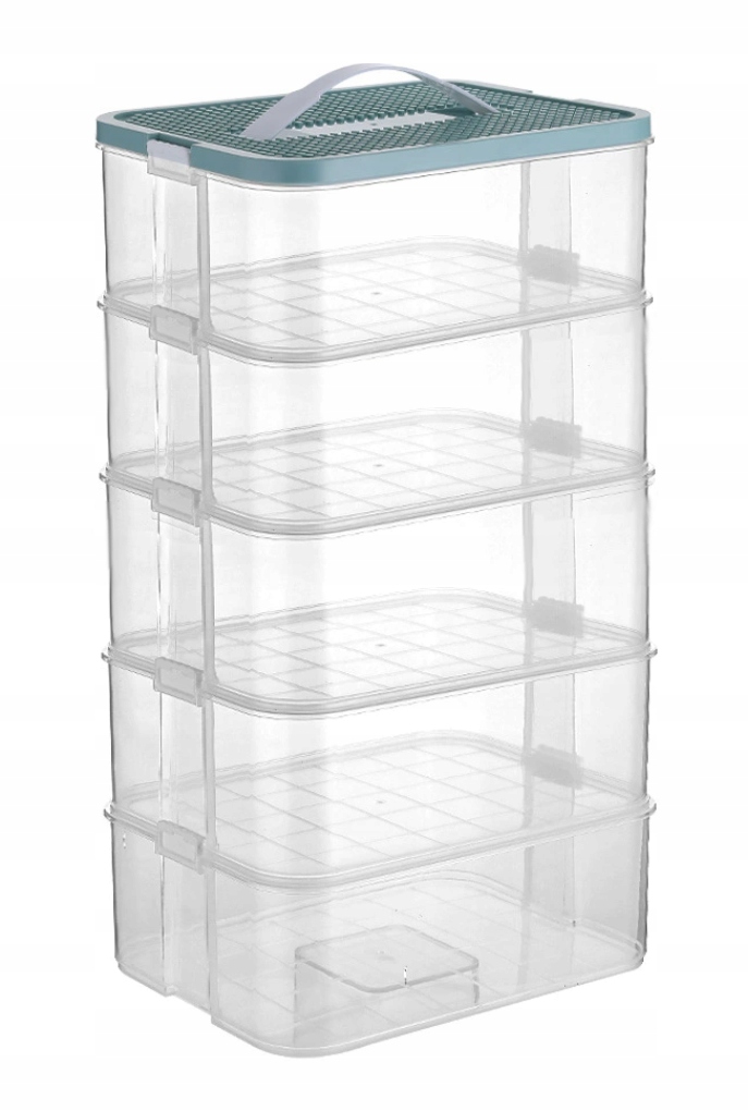 LEGO BLOCKS TOYS ORGANIZER KONTEINERIS Sluoksniuotas DIDELIS 5 pakopų 35 L
