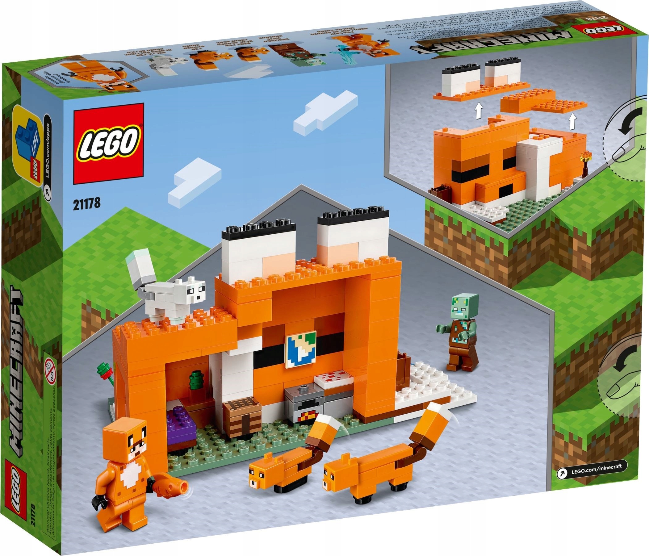 Lego Minecraft lapės buveinė 21178
