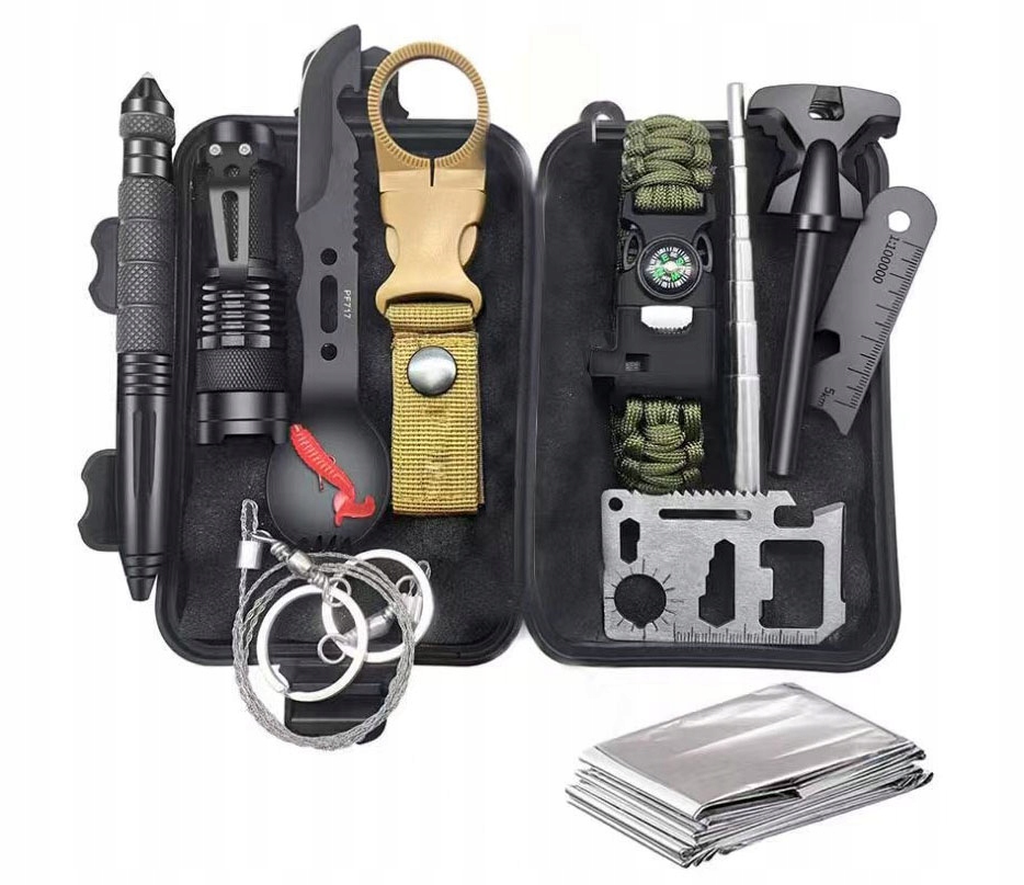 KARINIO IŠGYVENIMO RINKINYS SURVIVAL ESSENTIALS 13 IN 1 MONTESSA