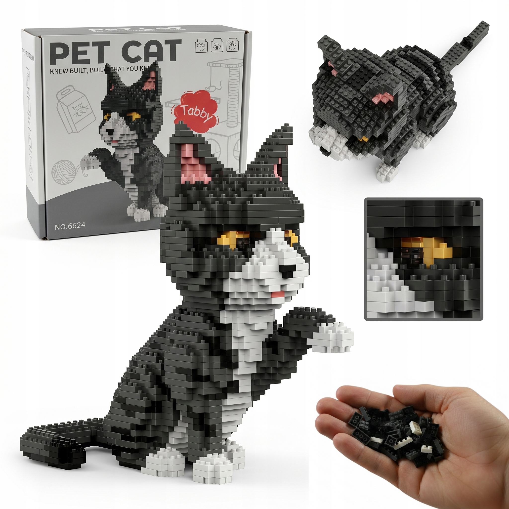 CAT 3D KONSTRUKCINIAI BLOKAI KATĖS FIGŪLĖS SUAUGUSIEMS VAIKAMS 1250EL