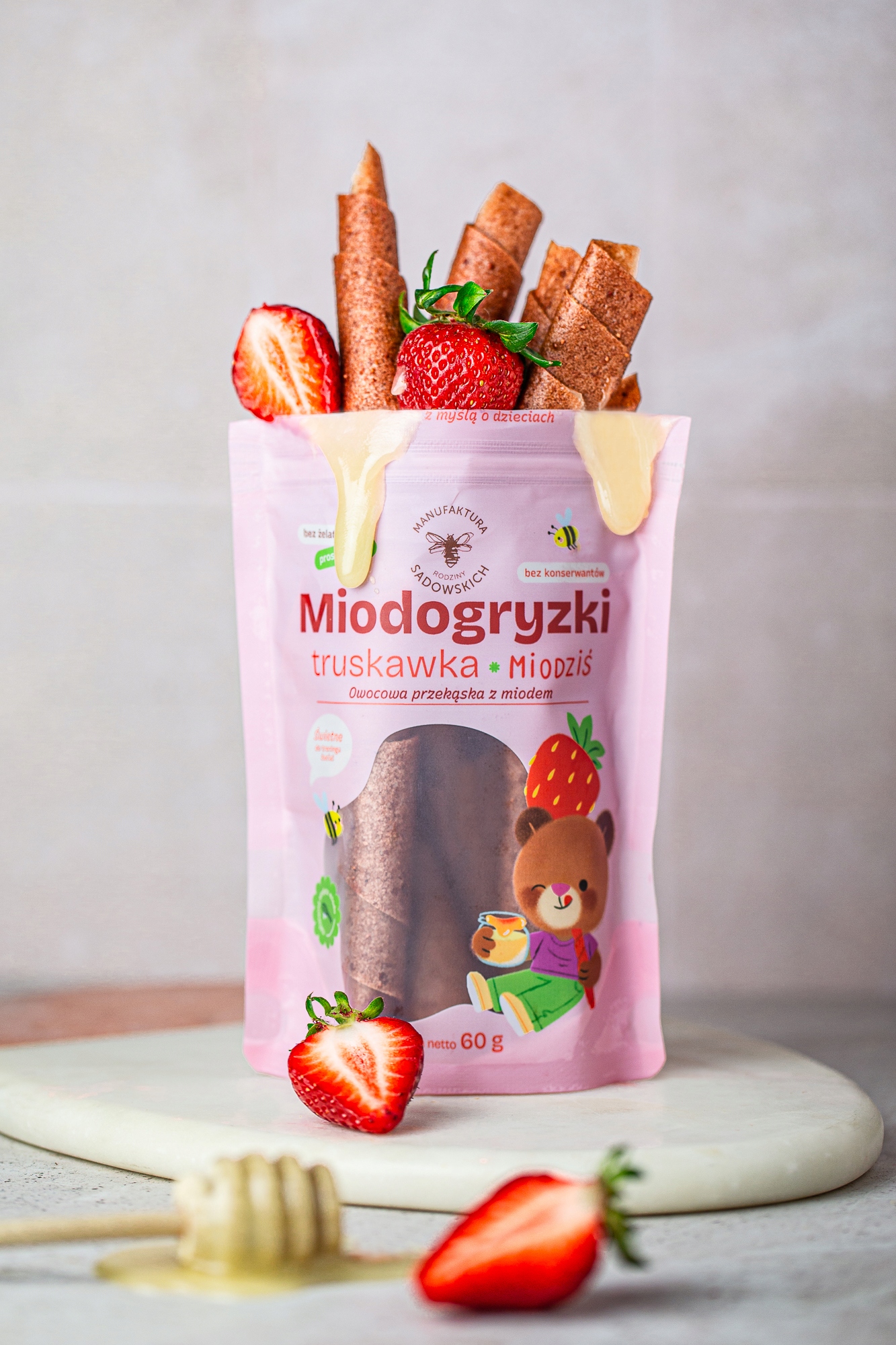 Miodobaris braškė 60g