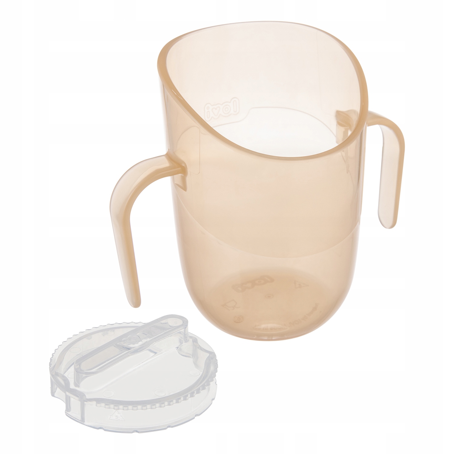 LOVI Genius treniruočių puodelis 150 ml Beige su rankenomis 6m+ 35/368_bei