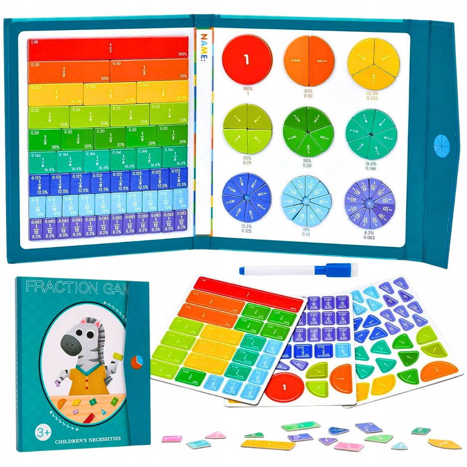 Magnetinė edukaccinė lenta trupmenoms ir matematikai