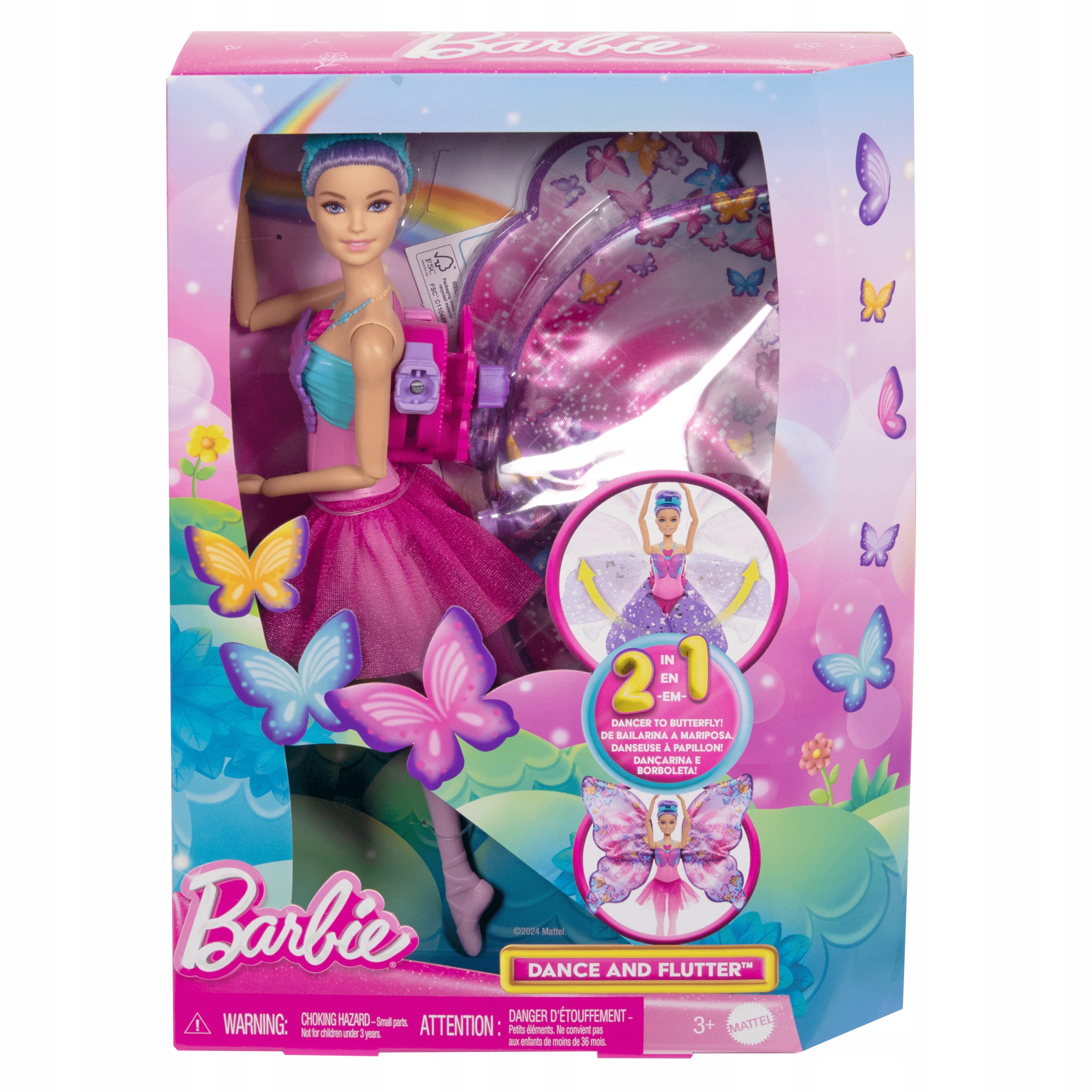 Barbie drugelio balerinė su transformacija ir sparnais