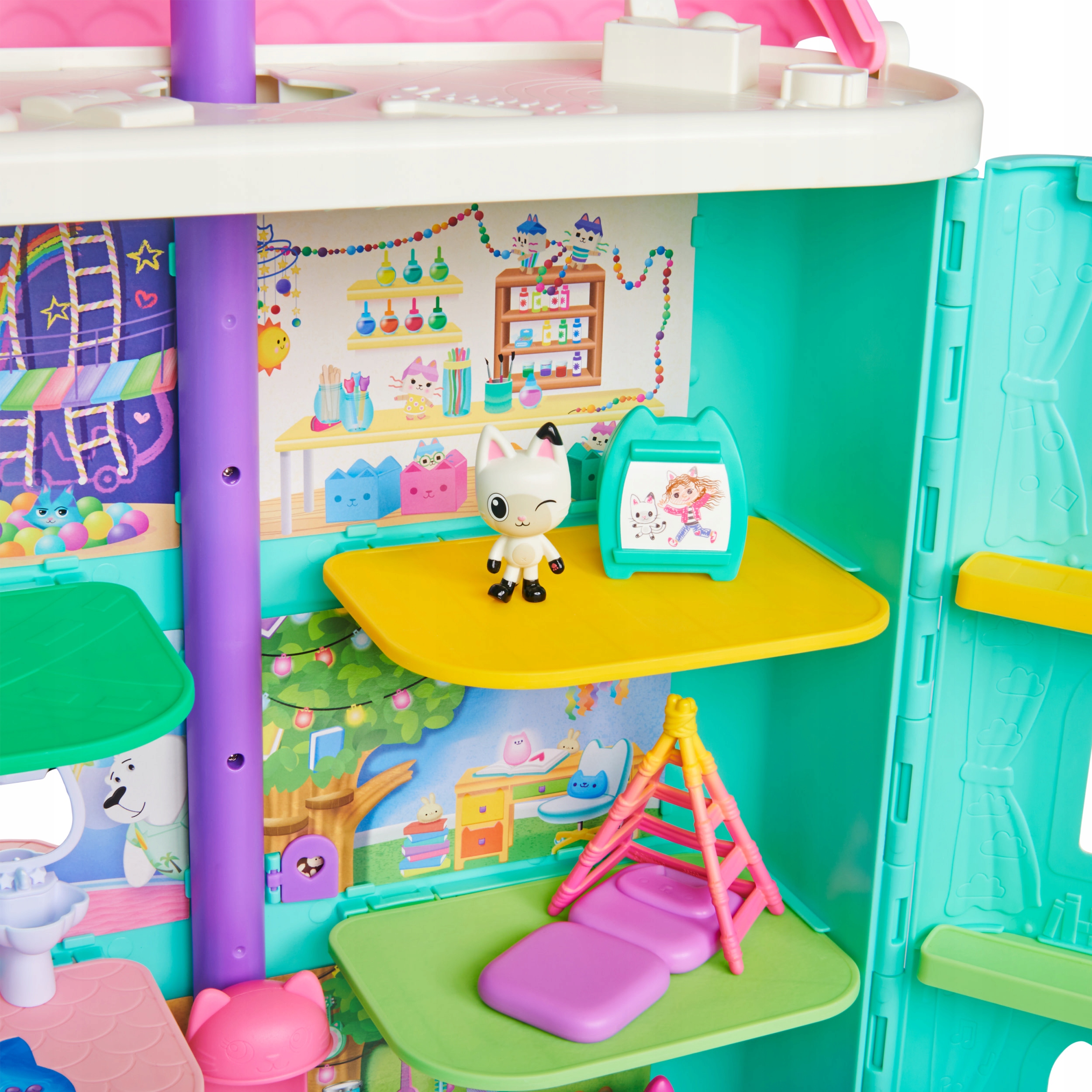 GABI'S CAT HOUSE DIDELIS INTERAKTYVUS NAMAS SU LELE LELE IR PANDA FIGŪRA