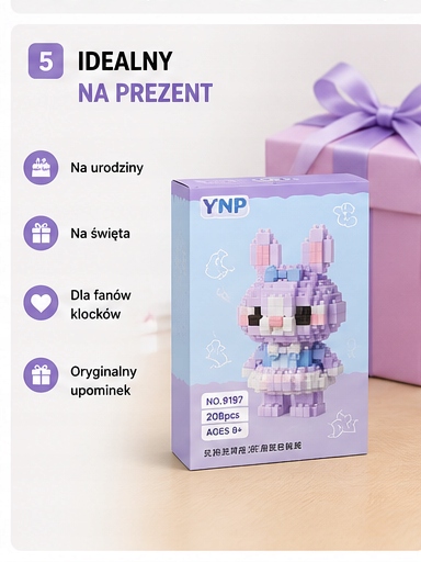 Mini Blocks Lavender Bunny 208 vnt. Mikroblokai 8+