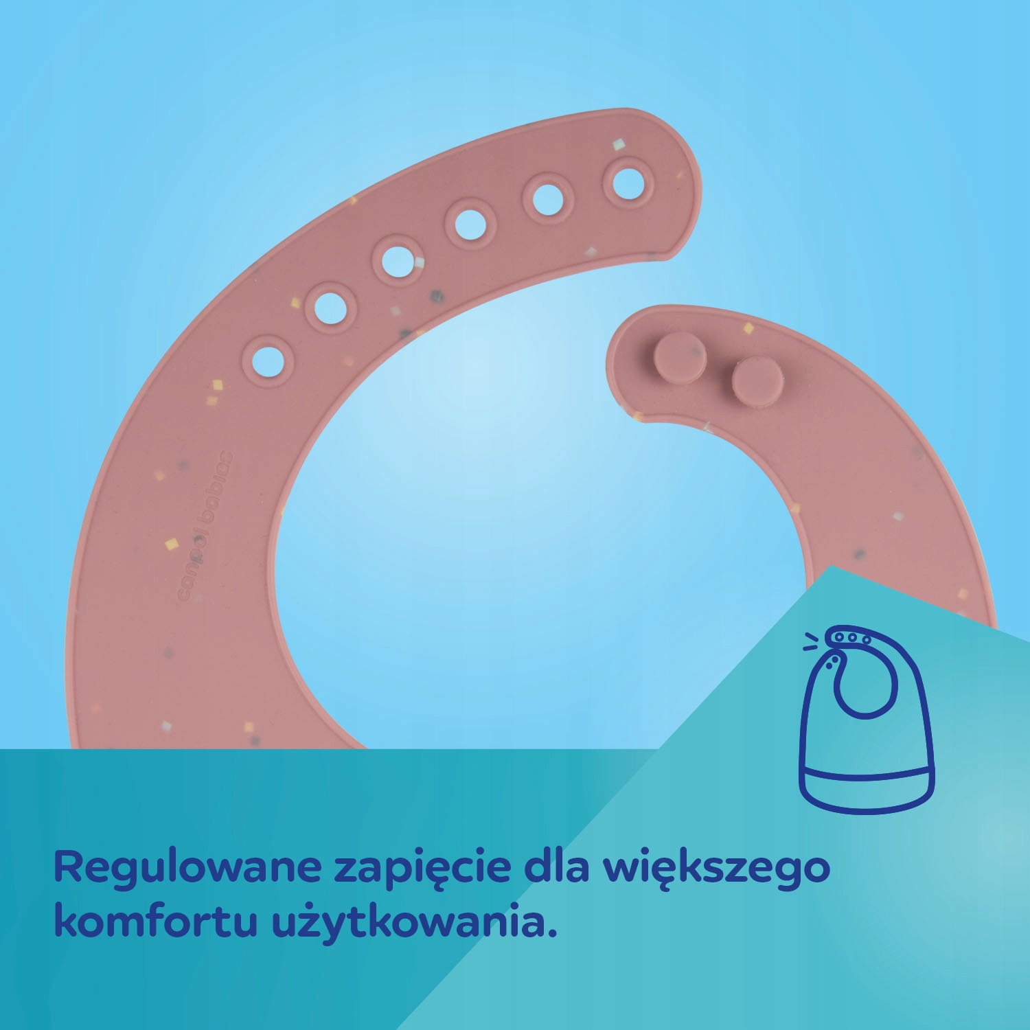 Canpol kūdikių silikoninis seilinukas su DOTS kišene