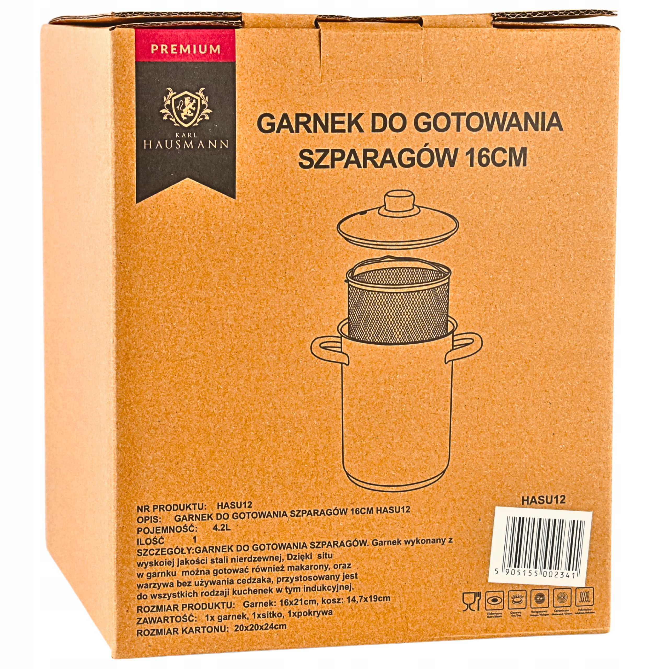 PUODAS ŠPARGŲ, MAkaronų, KUMPIO VIRTUVĖJE, PUODAS KOŠTUMUI, 4L, INDUKCIJAI, DUJOS