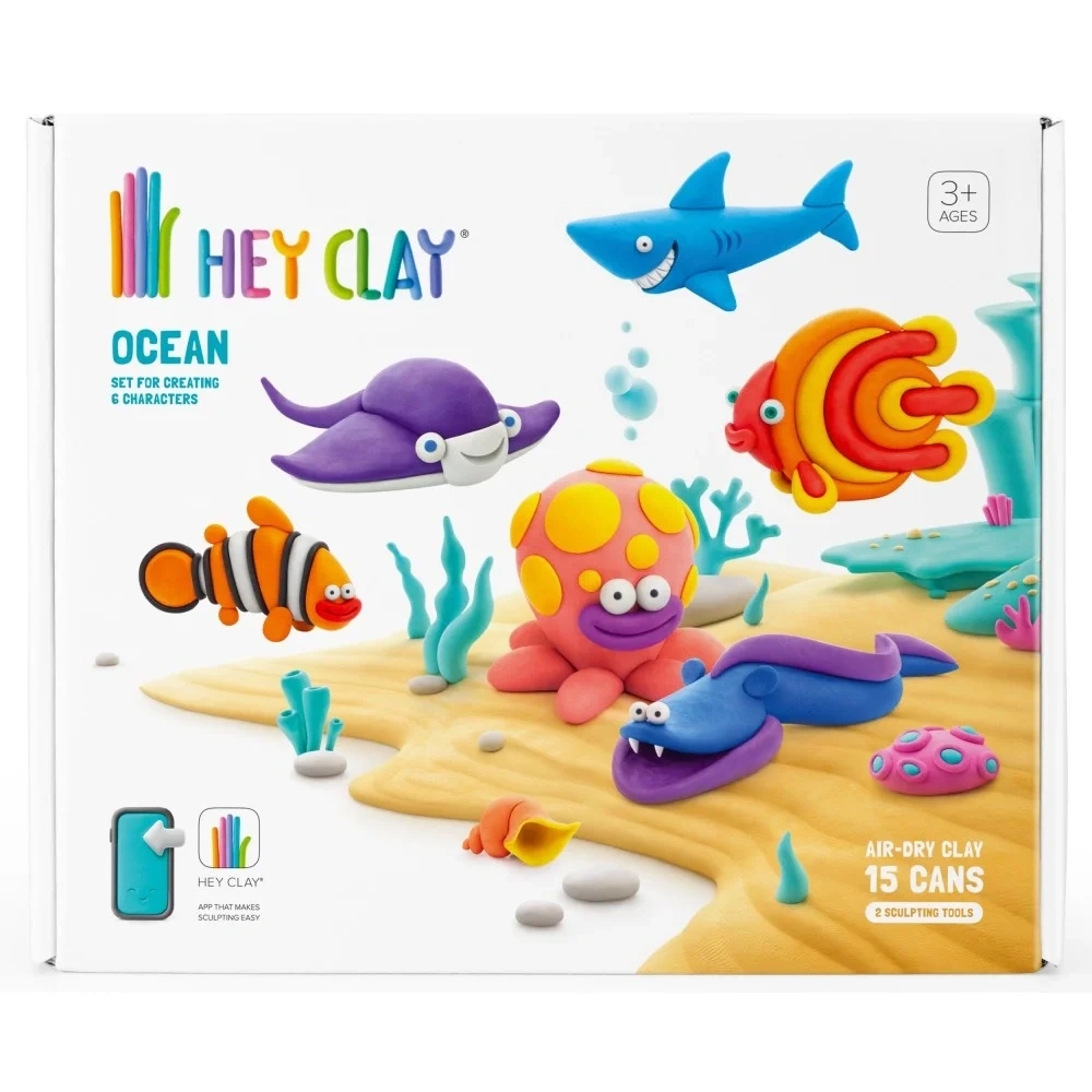 Hey Clay mega rinkinys plastilina žvėrys vandenyno su priedais TM Toys