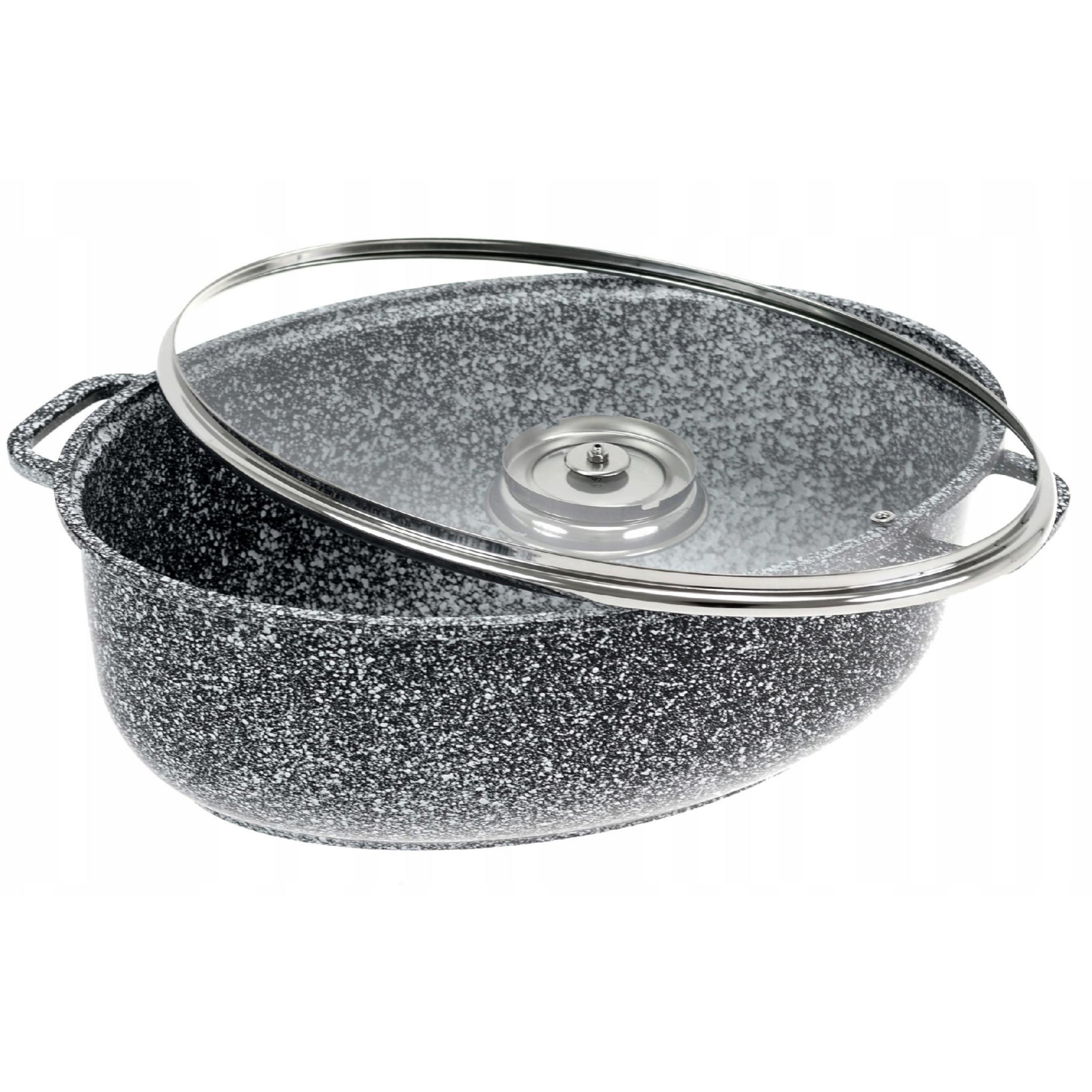 DIDELĖ skrudinimo skarda EDENBERG GOOSE NELIMPANČIUS MARMURO AROMATAS 38cm 8.0L