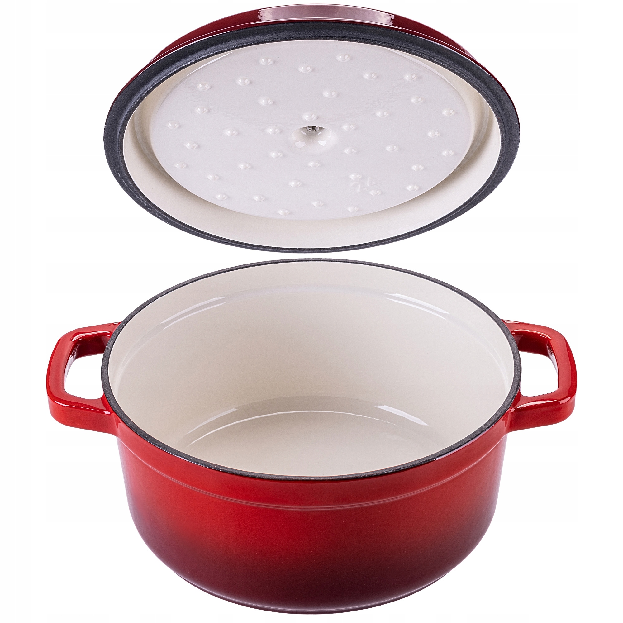 EMALINIS KETUS PUODAS 4,5 L SU DANGIU DUJINĖS DIDELIOS KROSTELĖS 23 cm