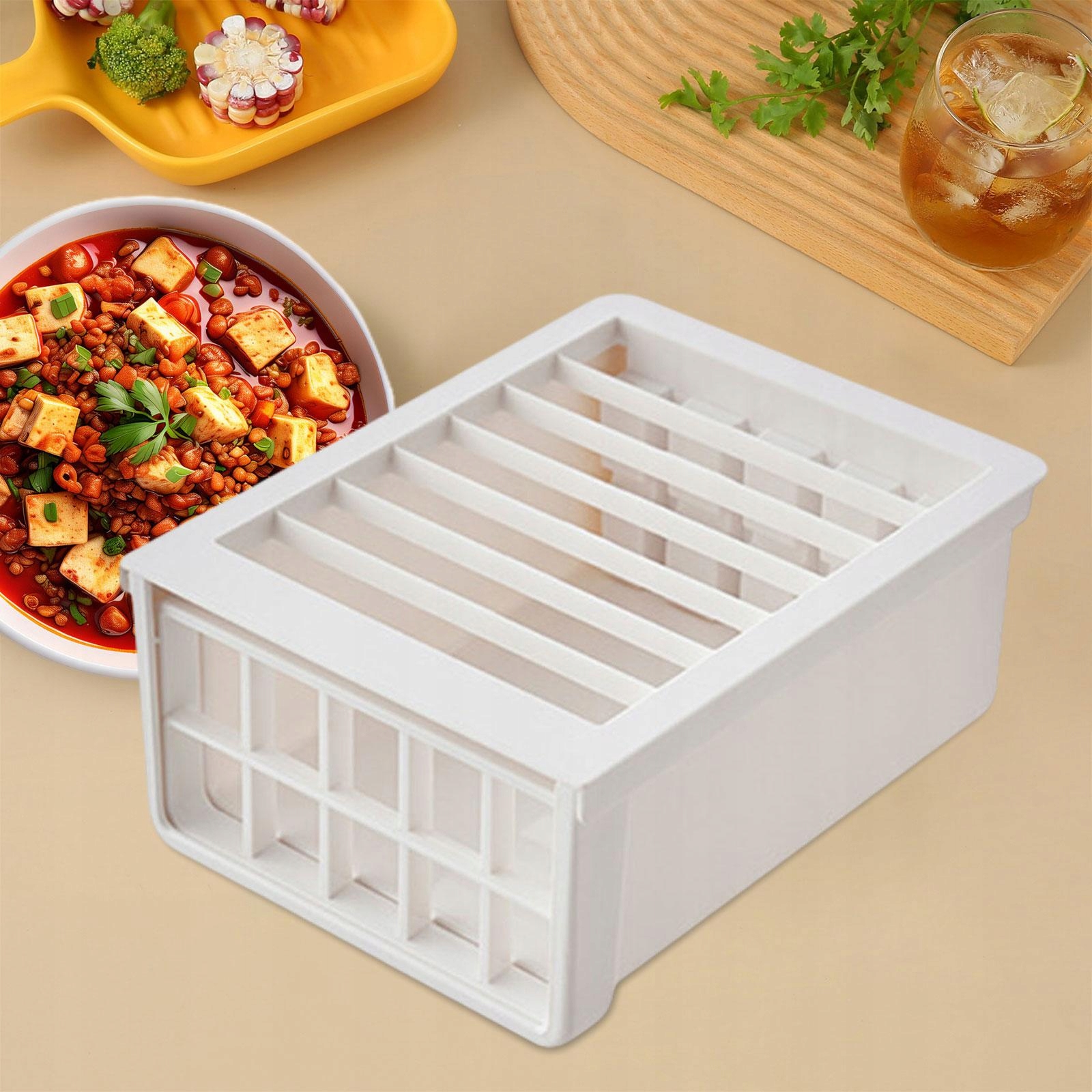 Japoniška tofu pjaustyklė, sviesto pjaustymo dėžutė, virtuvės reikmenys, saugus maistui tofu