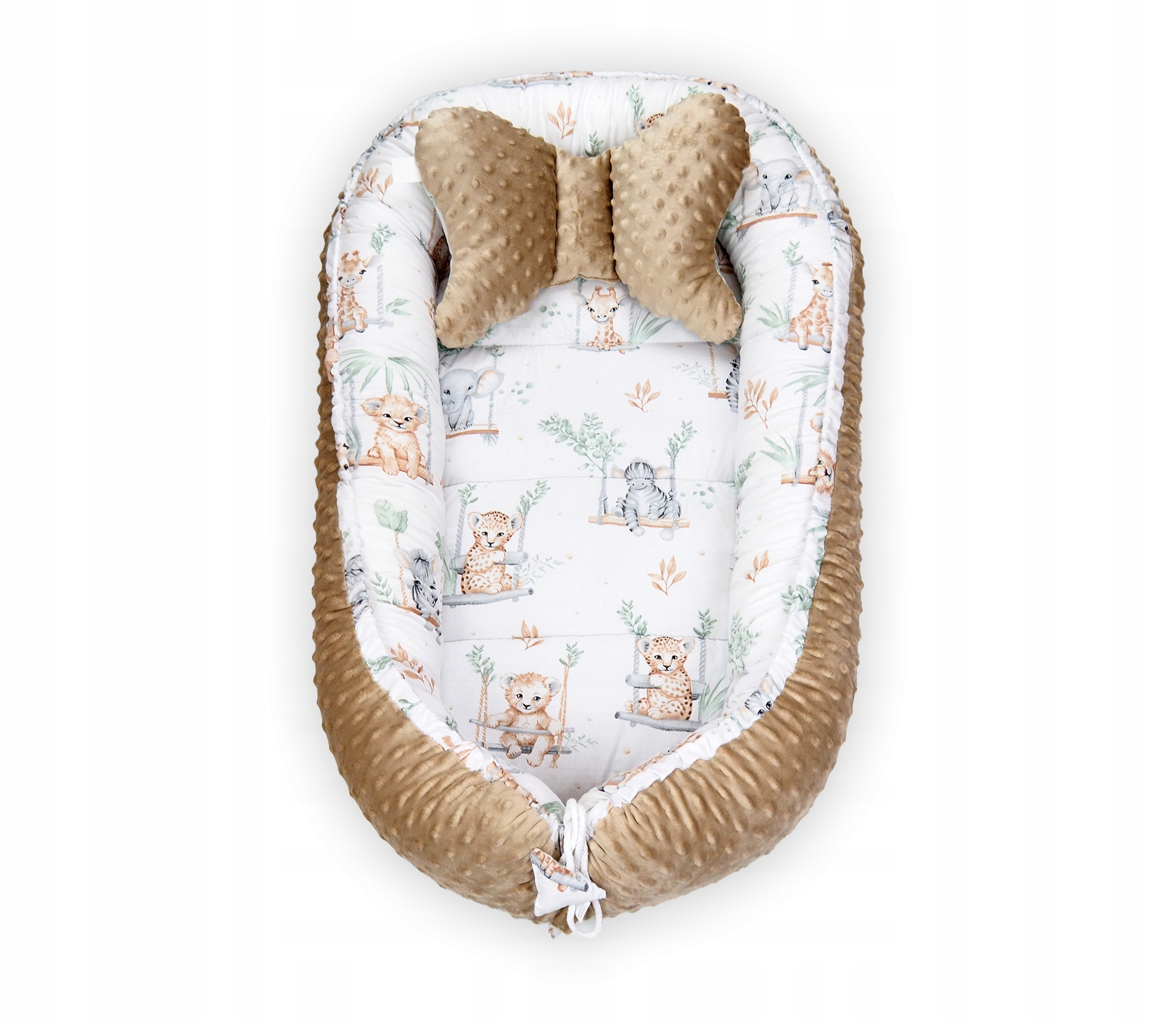BABY COCOON NEST WRAPPLE + DRUGELIŲ PAGALVĖ - MINKY COTTON