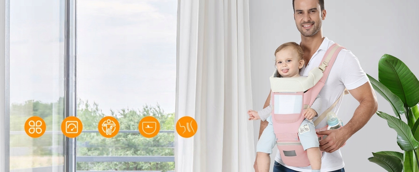 6in1 nešioklė klubams, ergonomiška, 25kg, 0-36 mėn