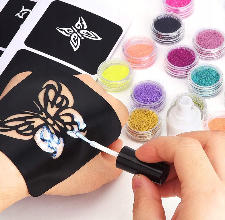 Blizgus tatuiruočiai vaikams šablonai rinkinys