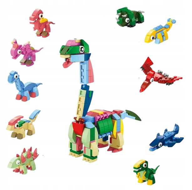 Blocks 35 el dinozaurų kaladėlių kaladėlės vaikams dinozauras Brontosaurus 0002