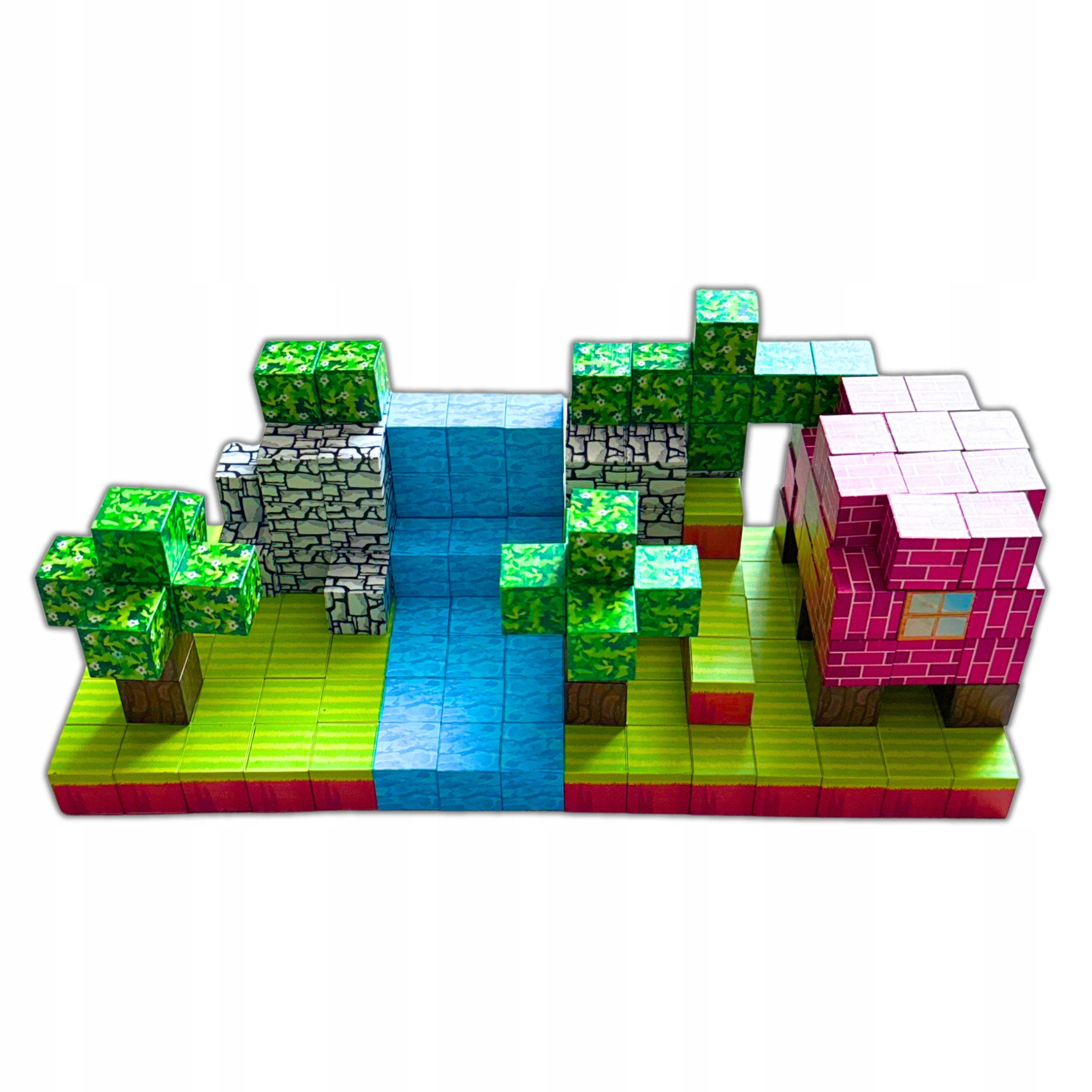 Magnetiniai blokai 208 dalių 3D kubeliai
