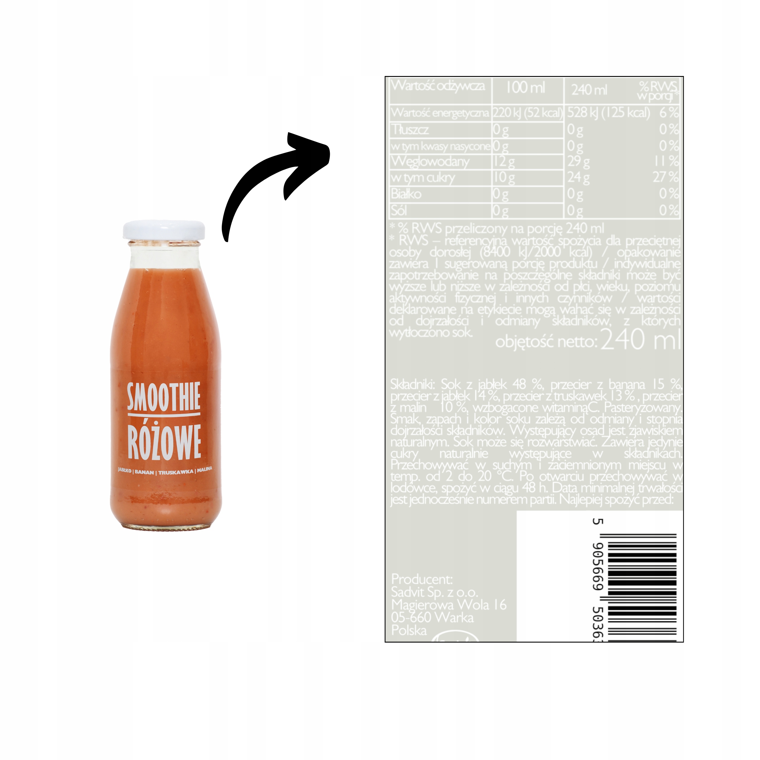 Eat Me vaisių puree 240 ml mišrūs skoniai be cukraus