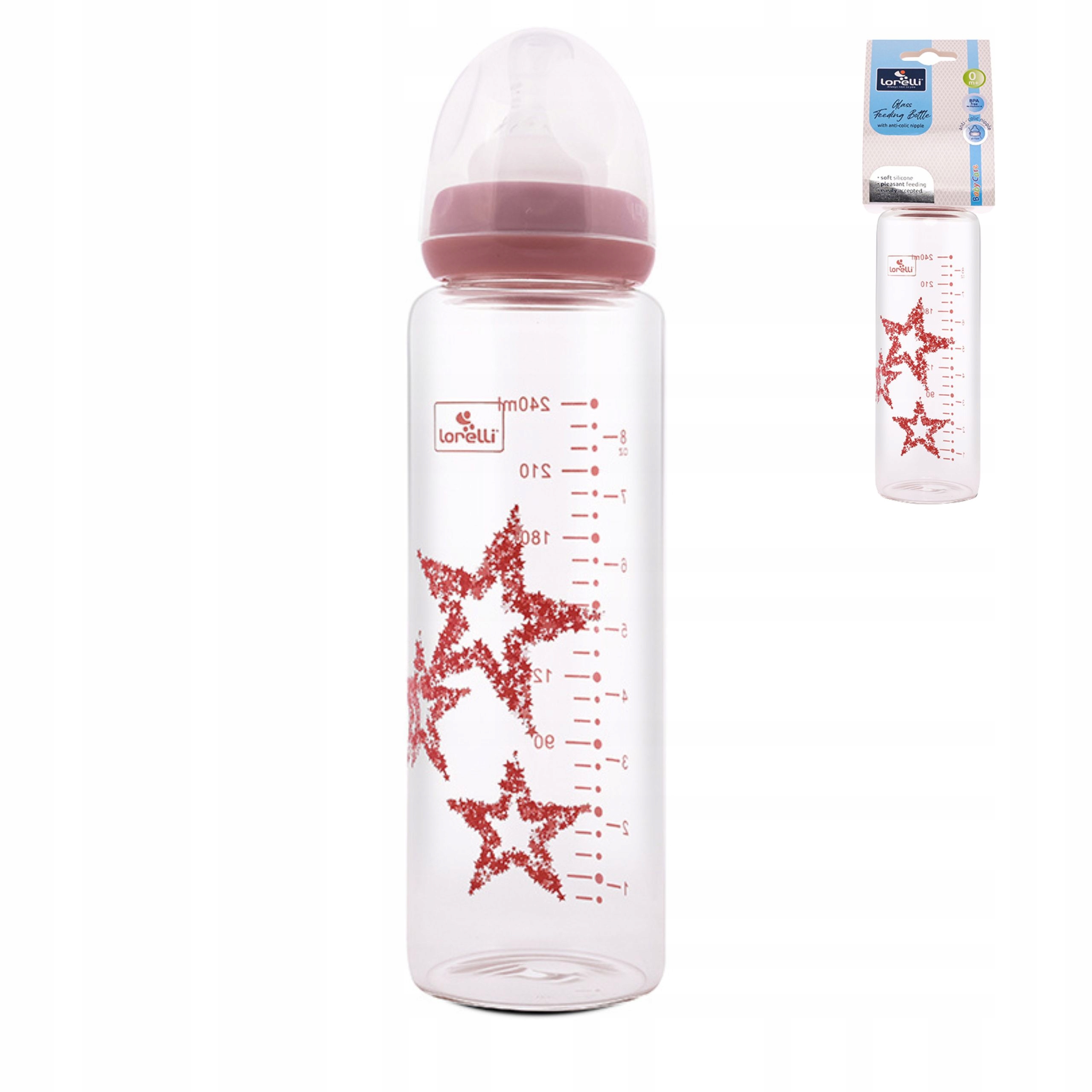 Lorelli stiklinis butelis 240 ml antikolikas