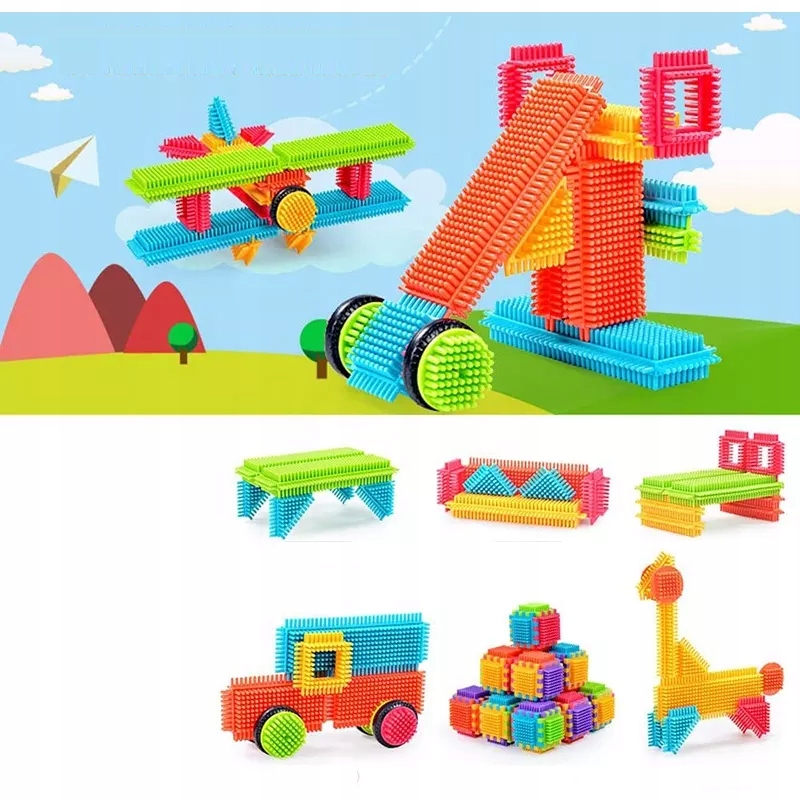 KONSTRUKCINIAI KLUOKAI VAFLIAI EŽIAI CREATIVE 90 vnt. MINKŠTOS STATYBINĖS FIGŪRĖS