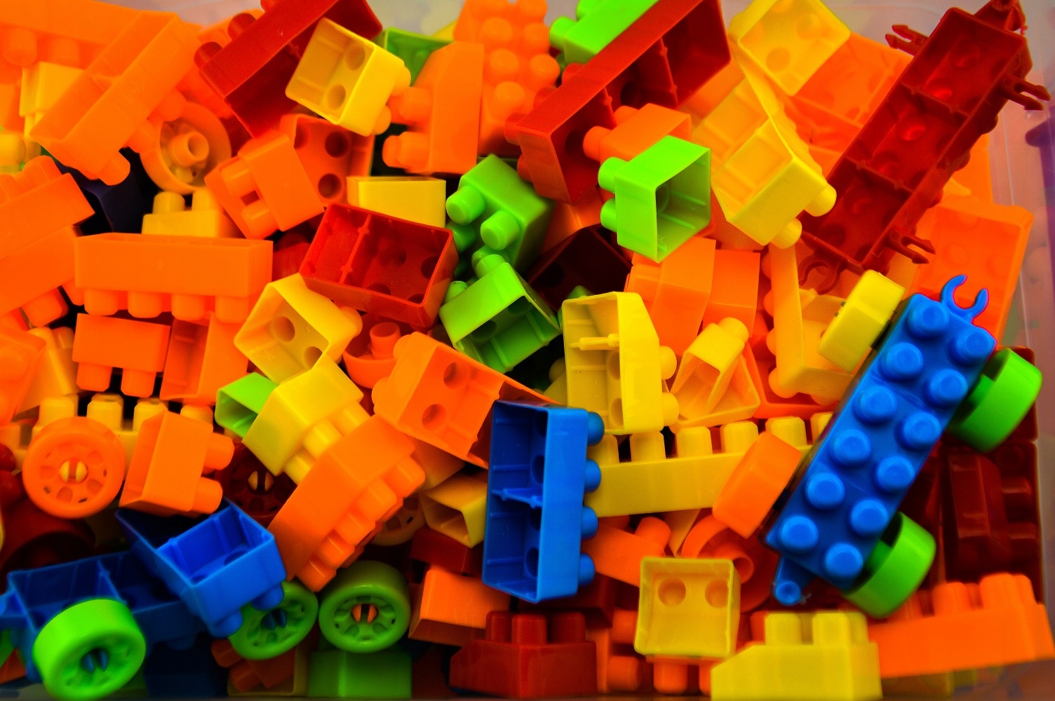Plastikiniai Konstrukcinių BLOKŲ RINKINYS 500 vnt. DIDELIS
