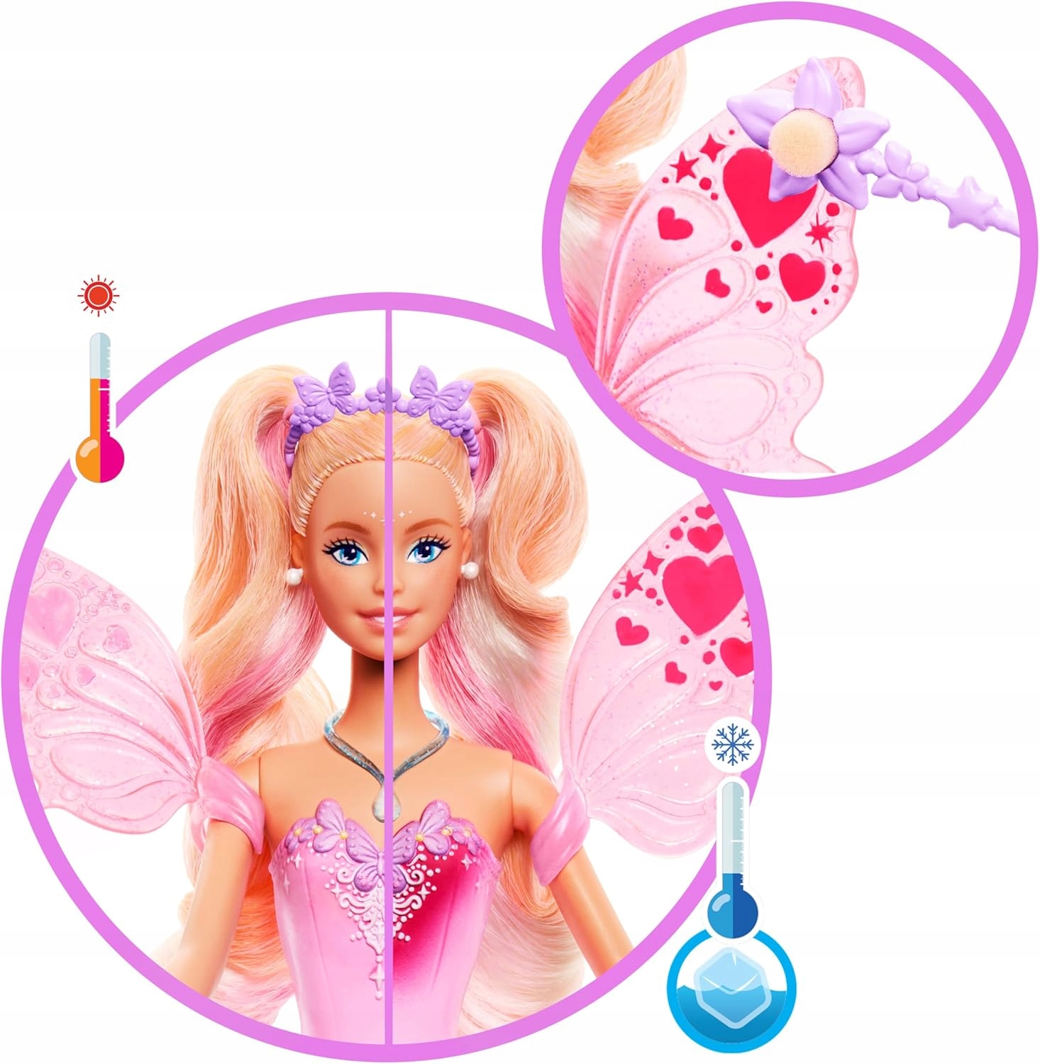 Barbie fėja su žvaigždės lazda ir spalvų keitimų
